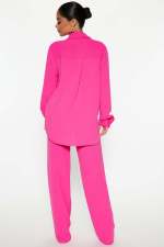 Solid Color Long Sleeve Loose Two Piece Pants Set YD-8765