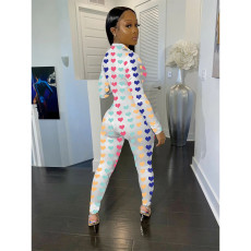 Long Sleeve Print Tight Jumpsuit YF-9590