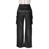 Solid Color Multi-Pocket Casual Pants ZSD-0617