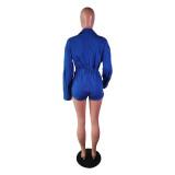 Fashion Solid Color Long Sleeve Denim Romper BS-1355