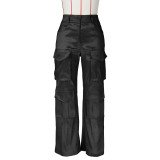 Solid Color Multi-Pocket Casual Pants ZSD-0617