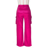 Solid Color Multi-Pocket Casual Pants ZSD-0617
