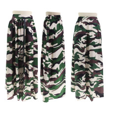 Camouflage Printed Zipper Split Half Body Skirt HNIF-TK009