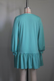 Casual V Neck Long Sleeve Mini Dress YS-864