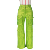 Solid Color Multi-Pocket Casual Pants ZSD-0617
