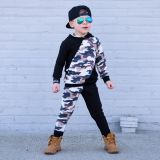 Kids Boy Color Block Hooded Sport Two Piece Set GYMF-113