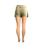 Fake Two-piece Jeans Shorts Pleated Skirt LX-6001
