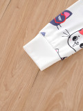 Kids Girls High Collar Print Sweatshirt T Shirt GYMF-112