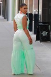 Multi-pocket Sleeveless Flare Pants Two Piece Set QYXZ-9136