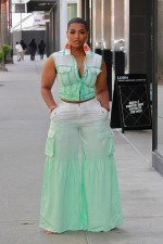 Multi-pocket Sleeveless Flare Pants Two Piece Set QYXZ-9136