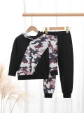 Kids Boy Color Block Hooded Sport Two Piece Set GYMF-113