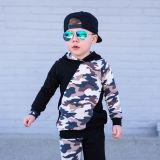 Kids Boy Color Block Hooded Sport Two Piece Set GYMF-113