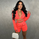 Sexy Deep V Neck Solid Color Romper YF-10587