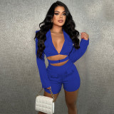 Sexy Deep V Neck Solid Color Romper YF-10587
