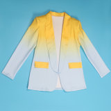 Plus Size Gradient Color Long Sleeve Slim Blazer  NY-K2801