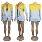 Plus Size Gradient Color Long Sleeve Slim Blazer  NY-K2801