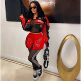 Printed Removable Two Wear Baseball Jacket MDF-5382