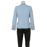 Fashion Double Breasted Denim Jacket Coats ZSD-0614