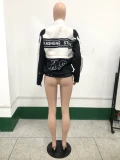 Biker Baseball Short Jacket Two Piece Skirt Set YNSF-2612