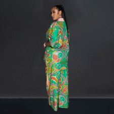 Fashion Print Short Sleeve Shirt Long Pants Two Piece Set BY-C6618