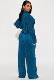 Long Sleeve Pleated Casual Two Piece Pants Set ME-8428