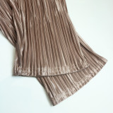 Long Sleeve Pleated Casual Two Piece Pants Set ME-8428