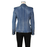 Fashion Double Breasted Denim Jacket Coats ZSD-0614