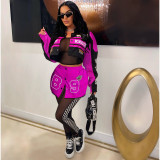 Printed Removable Two Wear Baseball Jacket MDF-5382