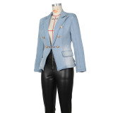 Fashion Double Breasted Denim Jacket Coats ZSD-0614