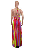 Sexy Print Tie Up Maxi Dress XHXF-366
