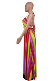 Sexy Print Tie Up Maxi Dress XHXF-366