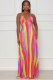 Sexy Print Tie Up Maxi Dress XHXF-366