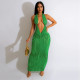 Sexy Halter Backless V Neck Maxi Dress CYA-900706