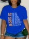Plus Size Letter Print Short Sleeve T Shirt GQF-56778