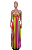 Sexy Print Tie Up Maxi Dress XHXF-366