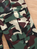 Kids Girls Sleeveless Vest And Camouflage Print 2 Piece Set GYMF-118