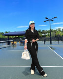 Casual Knits Long Sleeve Wide Leg Pants Two Piece Set TR-1277