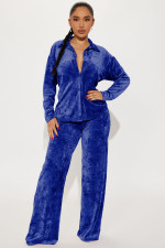 Casual Solid Long Sleeve Cardigans And Pants Two Piece Set YD-8770