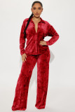 Casual Solid Long Sleeve Cardigans And Pants Two Piece Set YD-8770