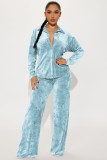Casual Solid Long Sleeve Cardigans And Pants Two Piece Set YD-8770