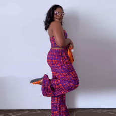 Sexy Print Tube Tops And Wide Leg Pants 2 Piece Set NY-10580