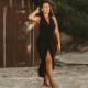 Solid Color Irregular Sexy Maxi Dress NY-10585