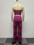 Sexy Print Tube Tops And Wide Leg Pants 2 Piece Set NY-10580