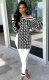 Fashion Print Slash Neck Slit T Shirt XHXF-367