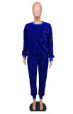 Fashion Sequin Long Sleeve Two Piece Pants Set XHXF-8682