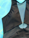 Mesh Patchwork One Piece Swimsuit CSYZ-285