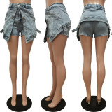 Fashion Buttoned Fake Two Piece Denim Shorts CM-8693