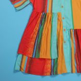 Plus Size Contrast Color Patchwork Shirt Dress NY-10552