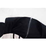 Color Clock Long Sleeve Wide Leg Jumpsuit YF-10590