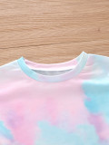 Kids Girl Tie Dye Print Sweatshirt Sport Two Piece Pants Set GYMF-123